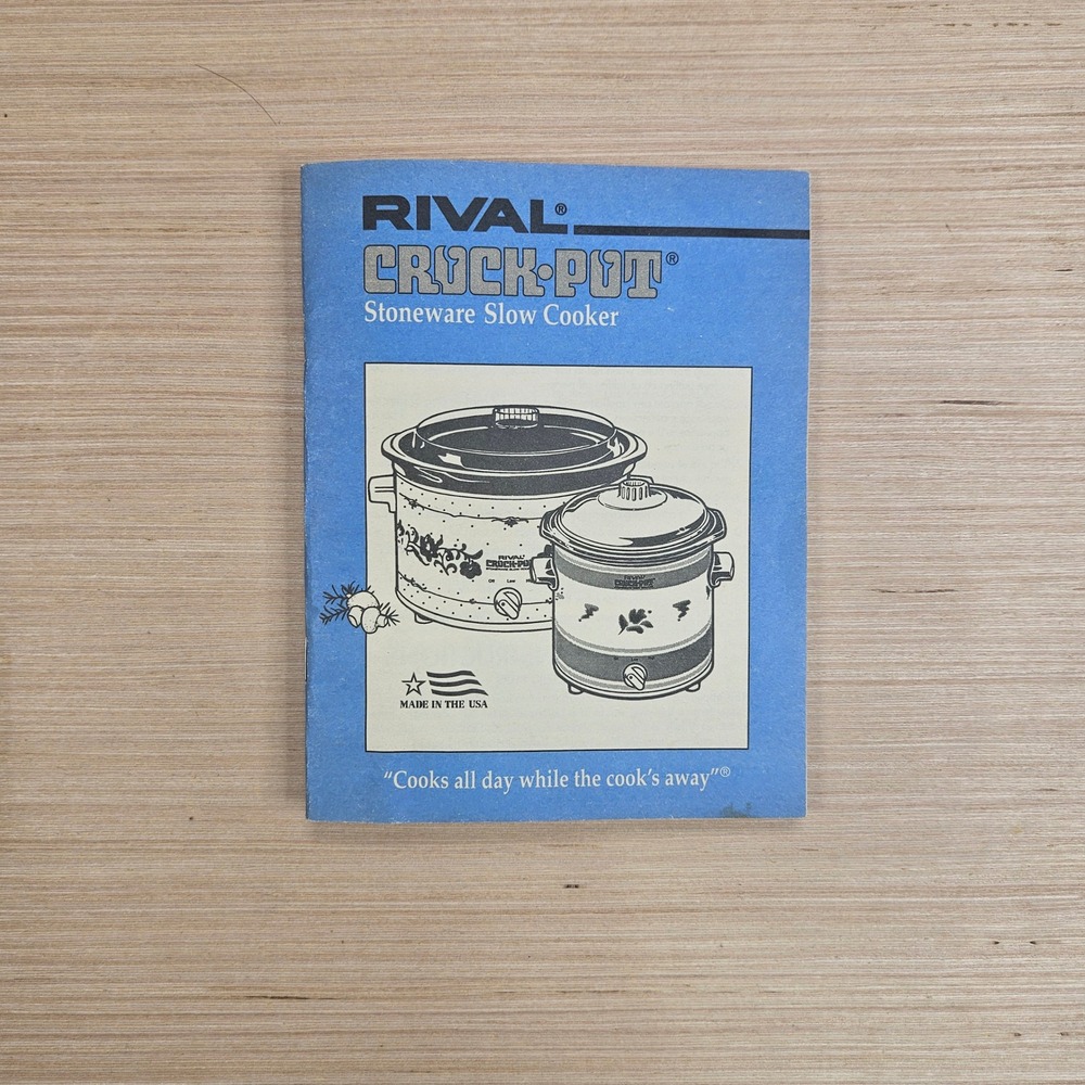 Rival Crock-Pot Stoneware Slow Cooker Manual OS Blue Replacement Recipes Guide